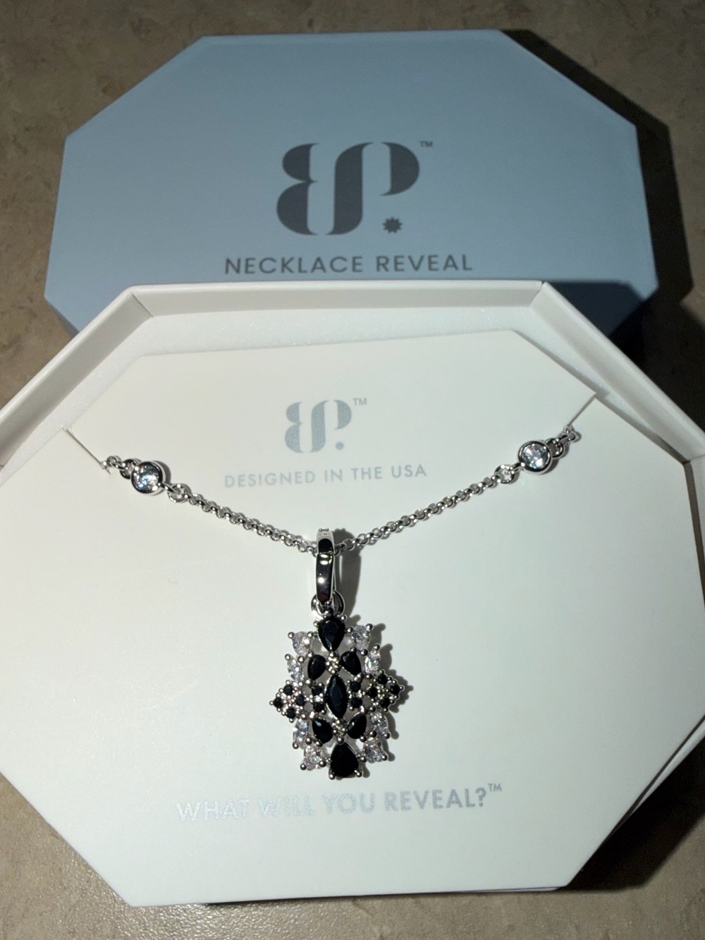 Bomb Party Necklace-Extra is Always Welcome Black Onyx on Rhodium NK51795